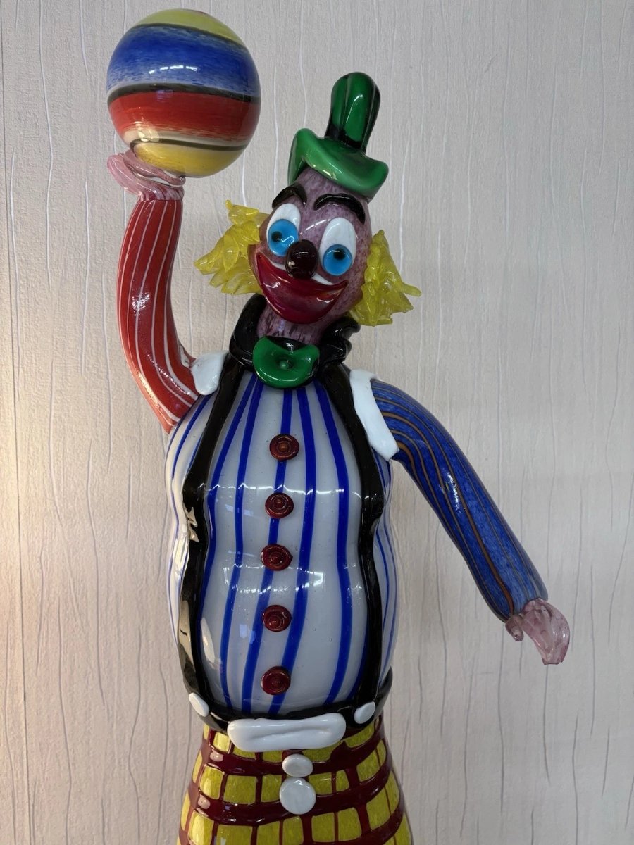 IMPORTANTE SCULPTURE CLOWN MURANO hauteur 85 cm-photo-2