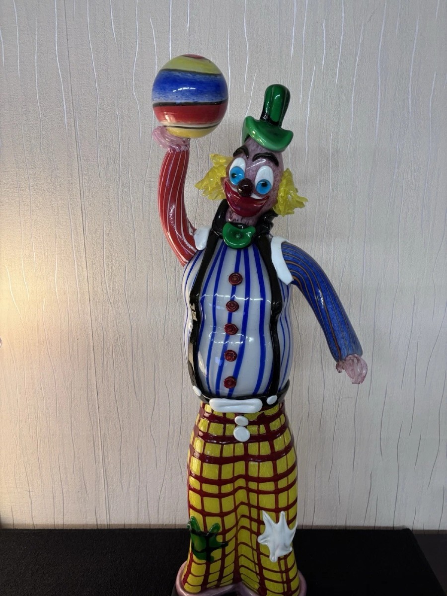 IMPORTANTE SCULPTURE CLOWN MURANO hauteur 85 cm
