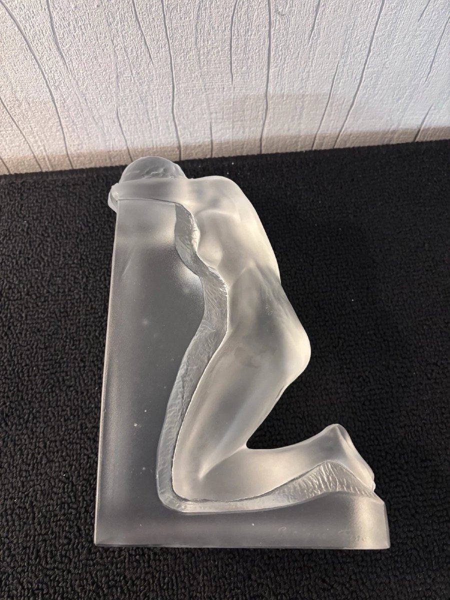 Pair Of Lalique France Crystal Bookends-photo-1