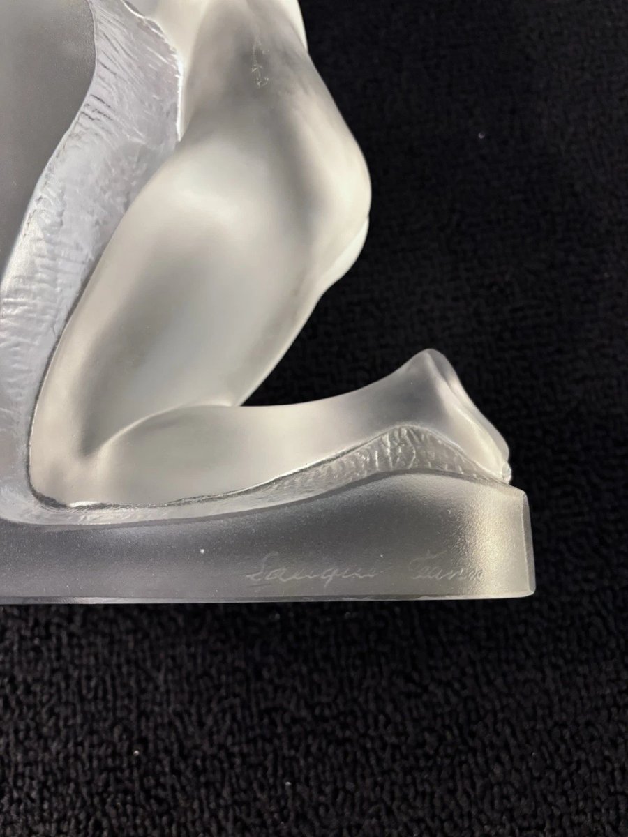 Pair Of Lalique France Crystal Bookends-photo-2