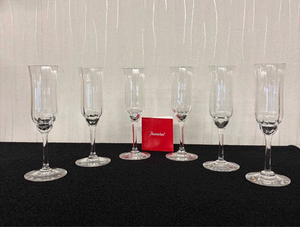 6 FLUTES A CHAMPAGNE modèle CAPRI cristal de BACCARAT (prix des 6)-photo-3