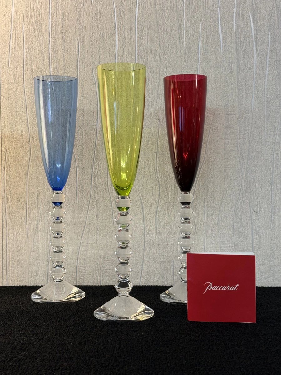 6 FLUTES FLUTISSIMO modèle VEGA en  cristal de BACCARAT  ( Prix pour 6 FLUTES )-photo-4