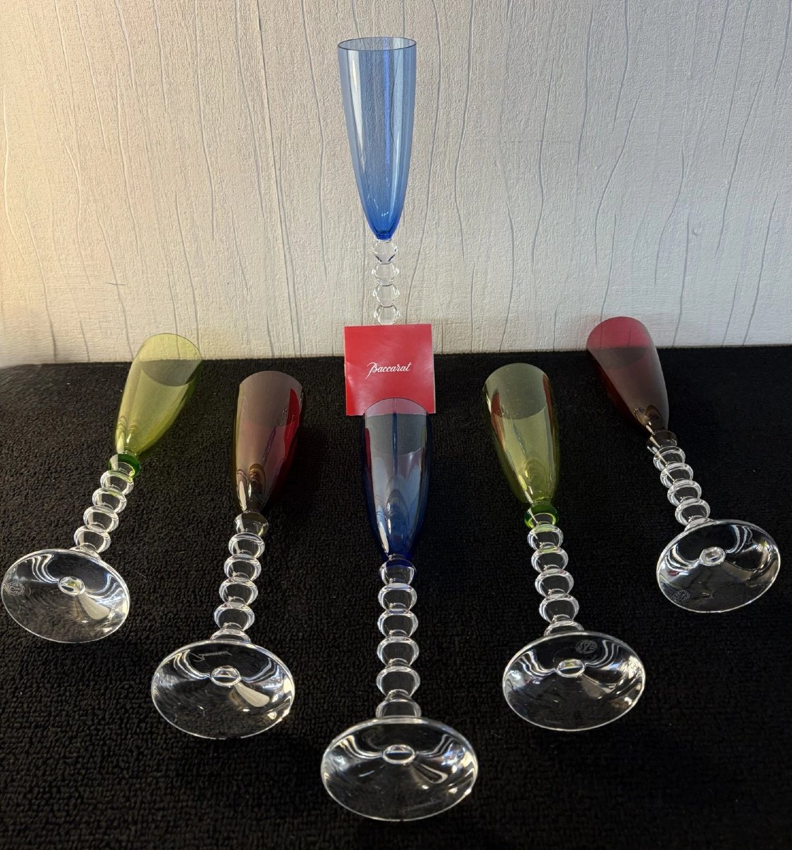 6 FLUTES FLUTISSIMO modèle VEGA en  cristal de BACCARAT  ( Prix pour 6 FLUTES )-photo-5