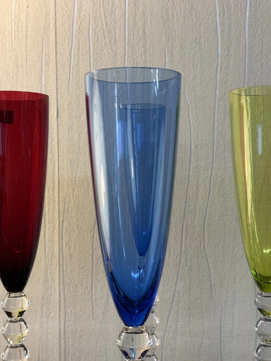 6 FLUTES FLUTISSIMO modèle VEGA en  cristal de BACCARAT  ( Prix pour 6 FLUTES )-photo-6