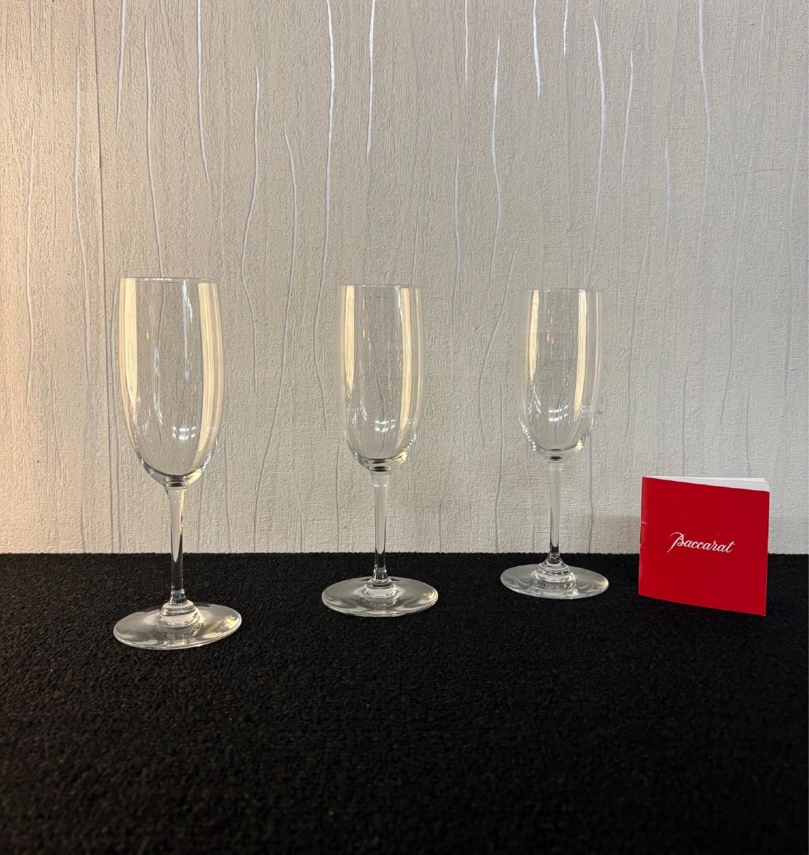 6 FLUTES A CHAMPAGNE  modèle PERFECTION  en CRISTAL DE BACCARAT-photo-3