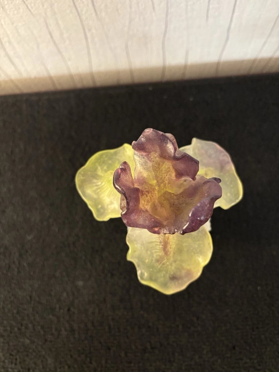 FLACON A PARFUM  quadrangulaire modèle IRIS cristal DAUM France -photo-3