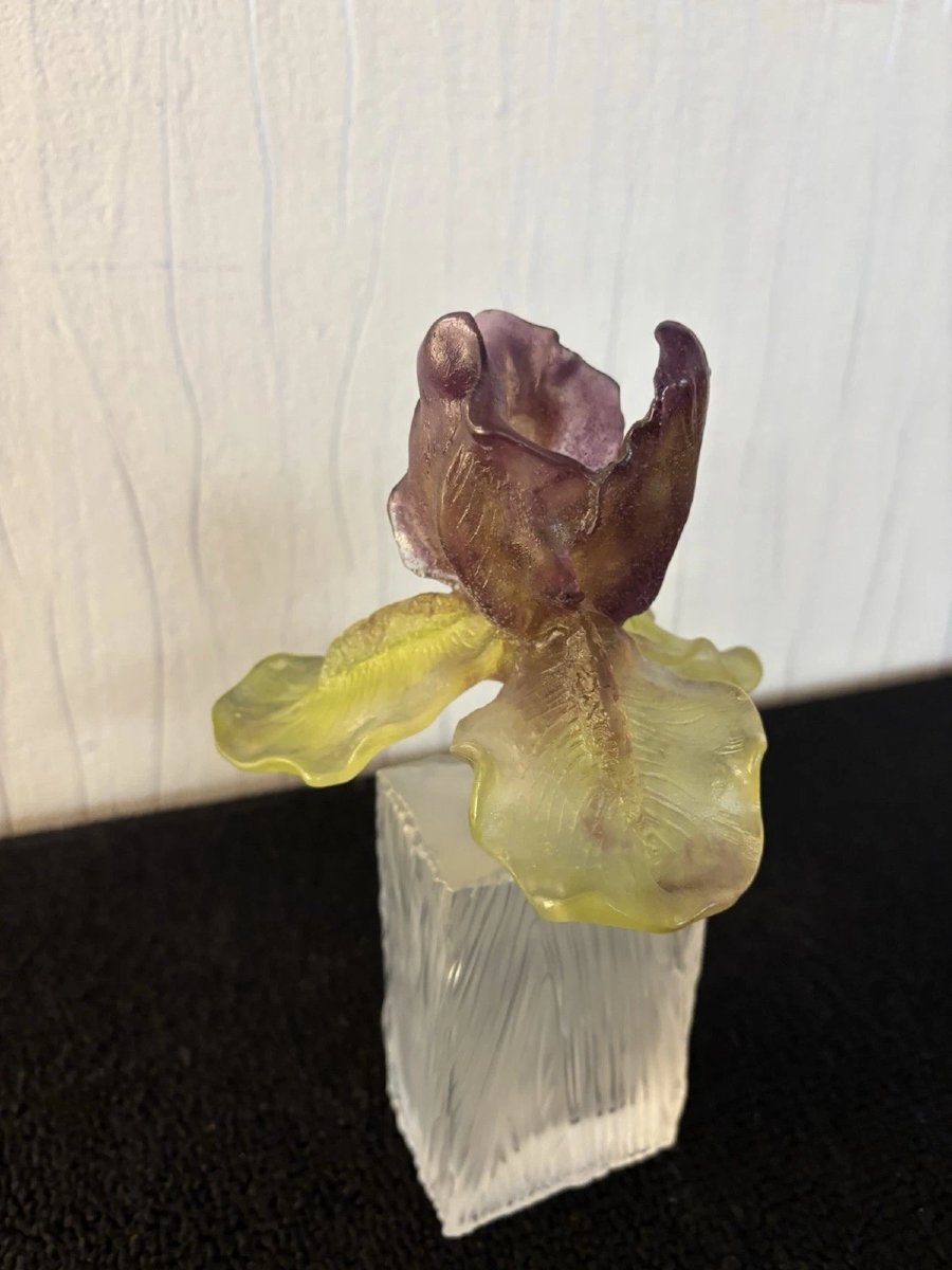 FLACON A PARFUM  quadrangulaire modèle IRIS cristal DAUM France -photo-4