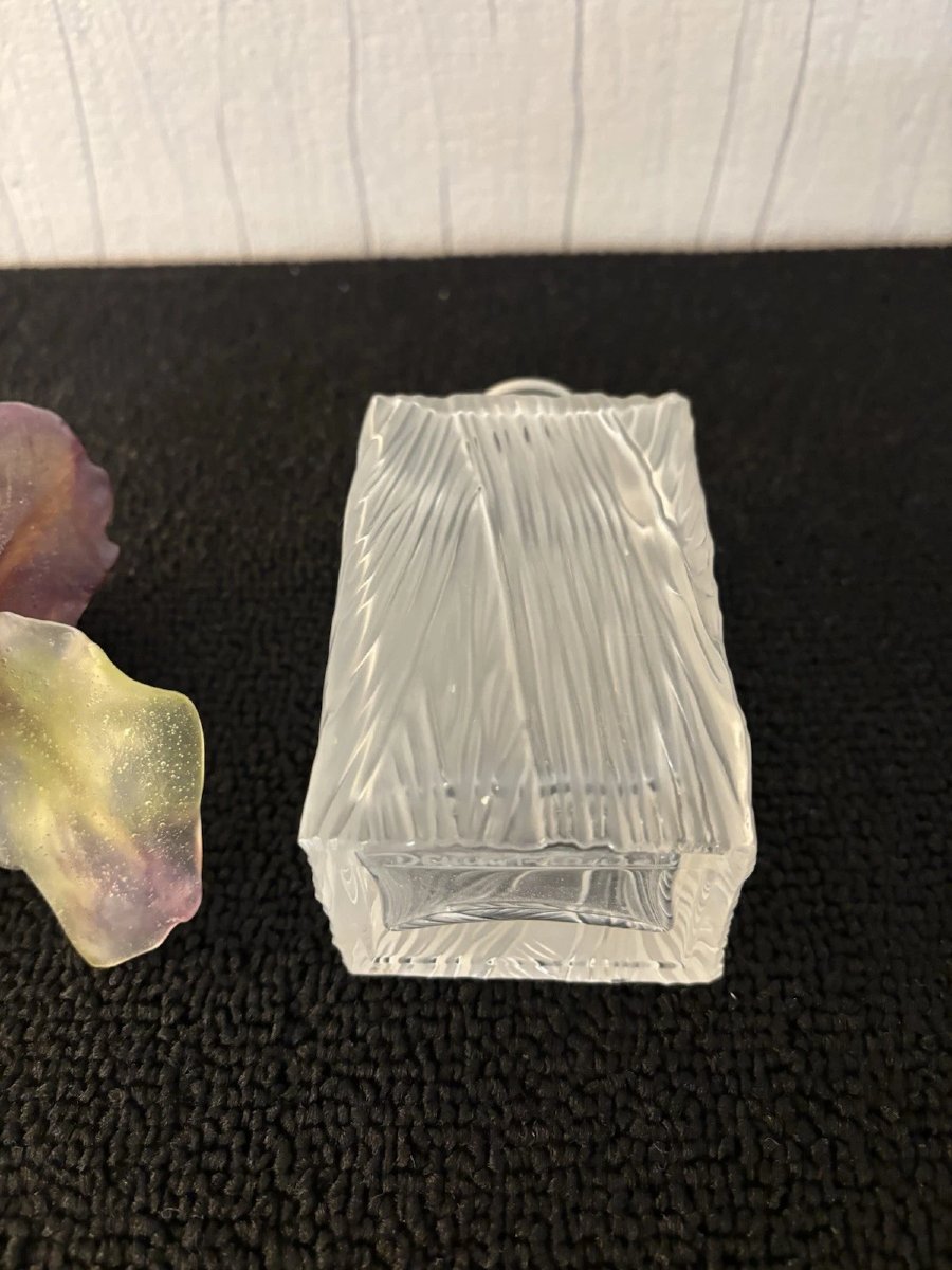 FLACON A PARFUM  quadrangulaire modèle IRIS cristal DAUM France -photo-4