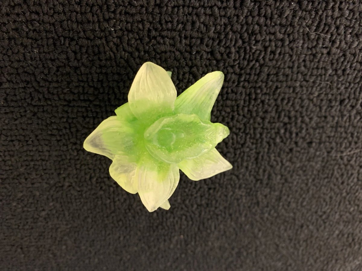 FLACON A PARFUM  fleur verte claire CRISTAL  DAUM FRANCE-photo-2