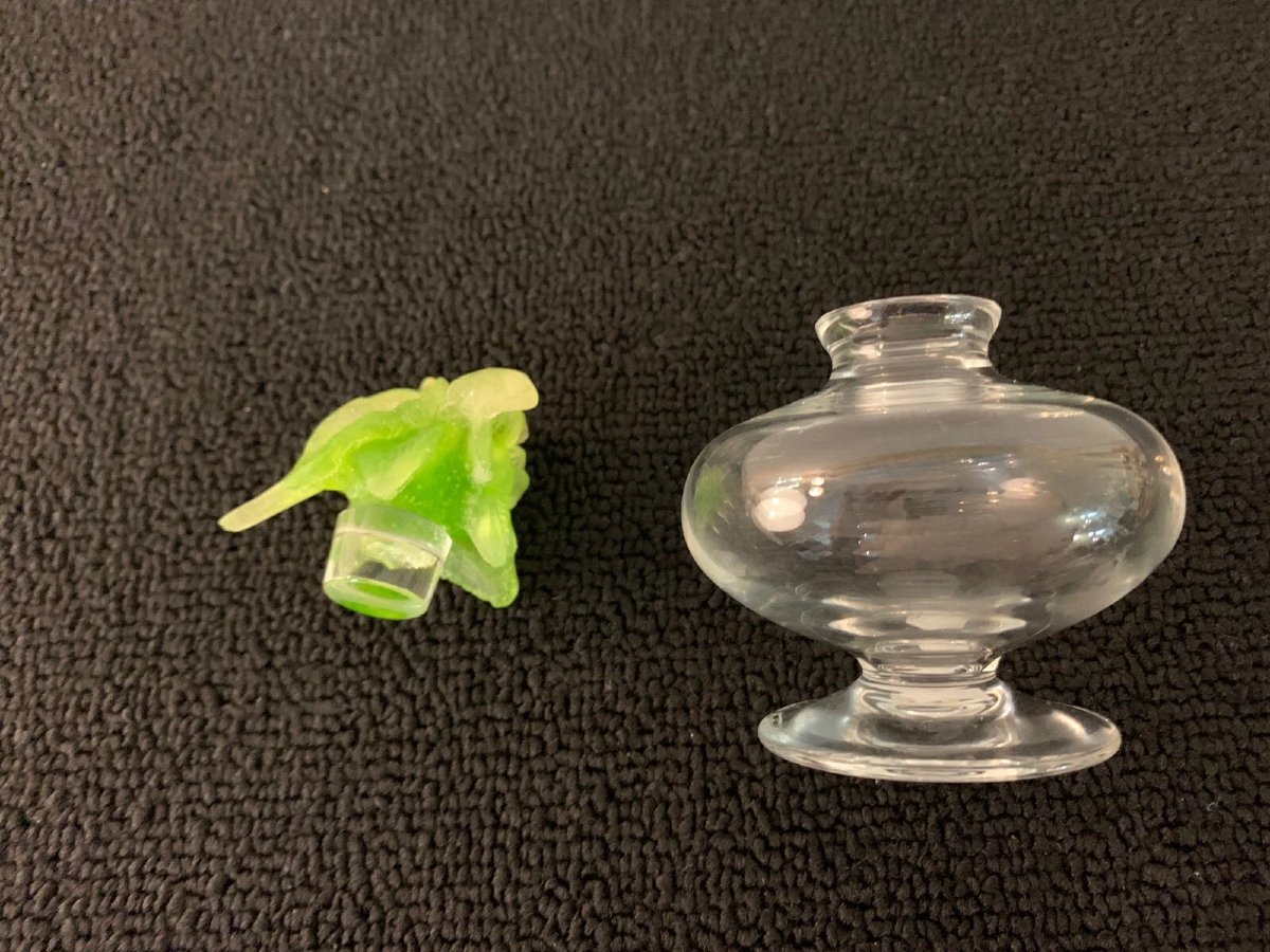 FLACON A PARFUM  fleur verte claire CRISTAL  DAUM FRANCE-photo-4