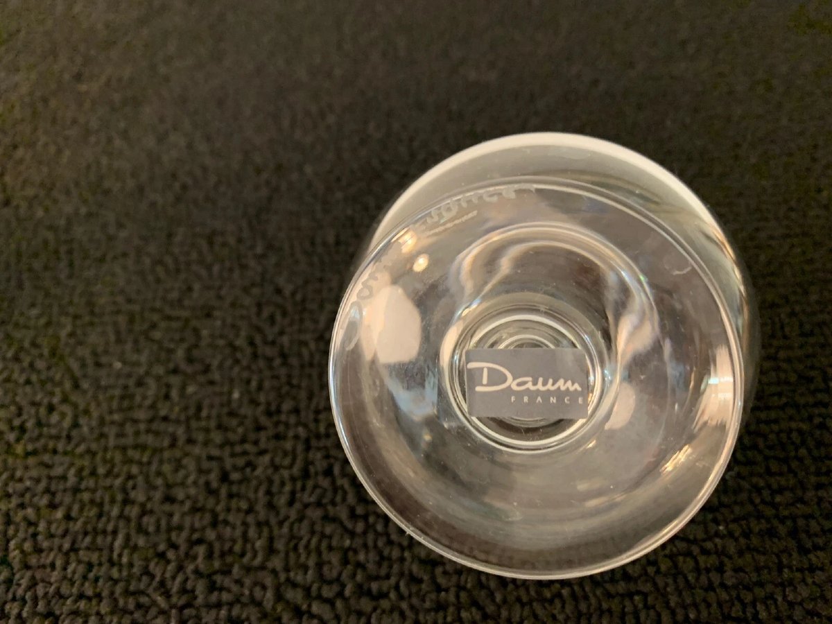 FLACON A PARFUM  fleur verte claire CRISTAL  DAUM FRANCE-photo-3