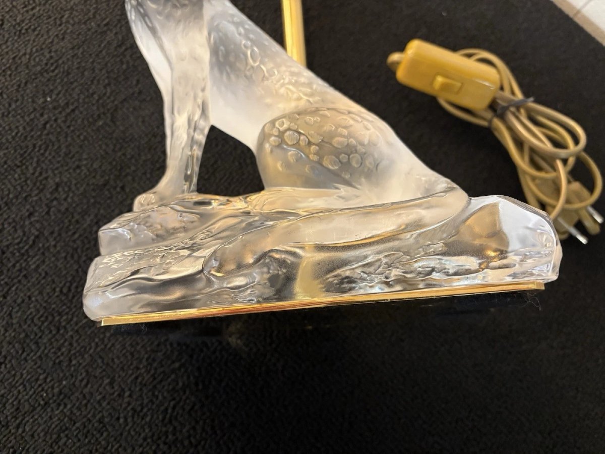 Lampe de table Guépard en cristal Lalique France-photo-6