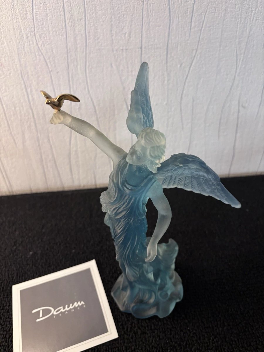 Angel Gabriel And The Bird In Crystal By Daum France-photo-2