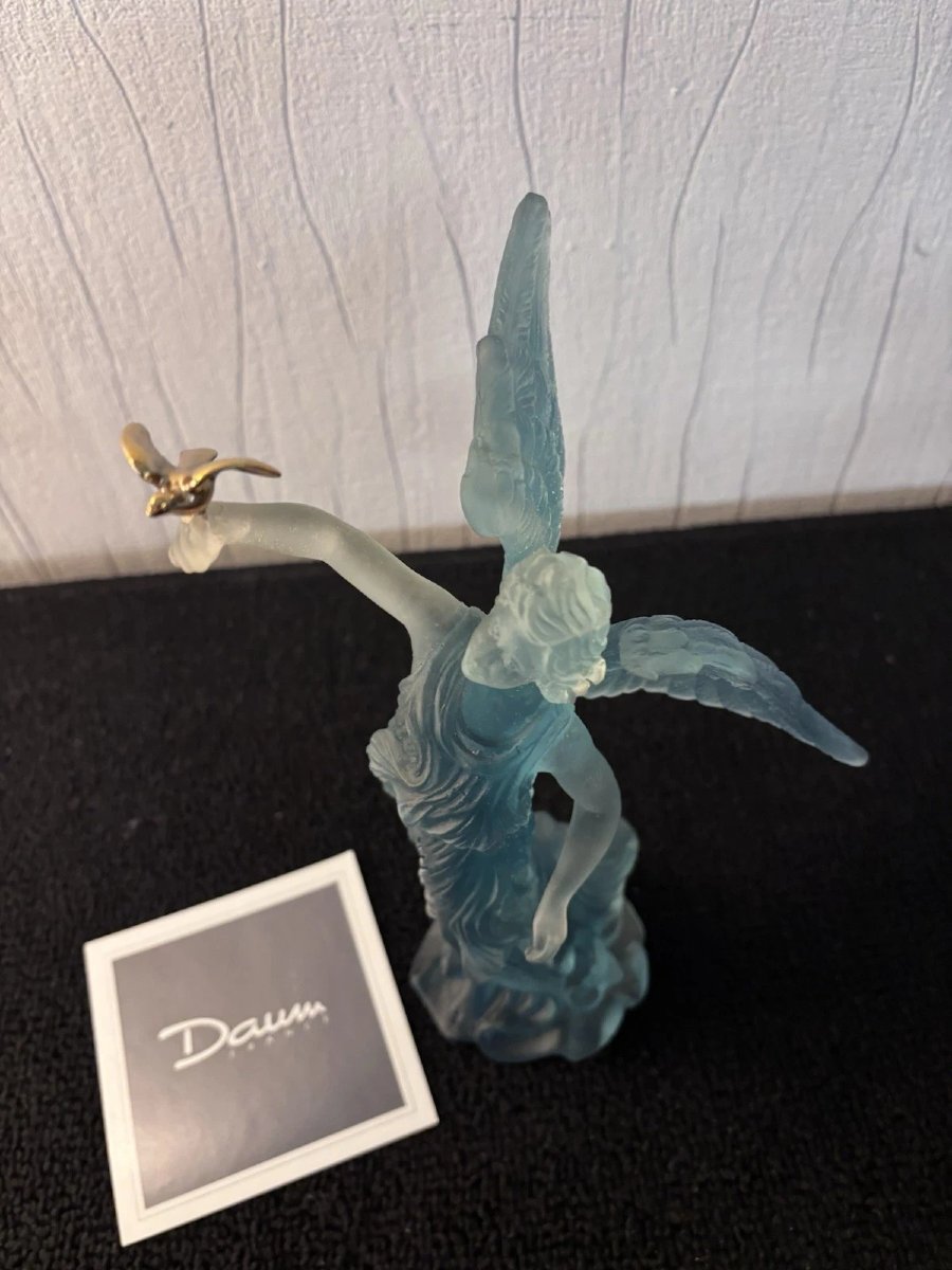 Angel Gabriel And The Bird In Crystal By Daum France-photo-3