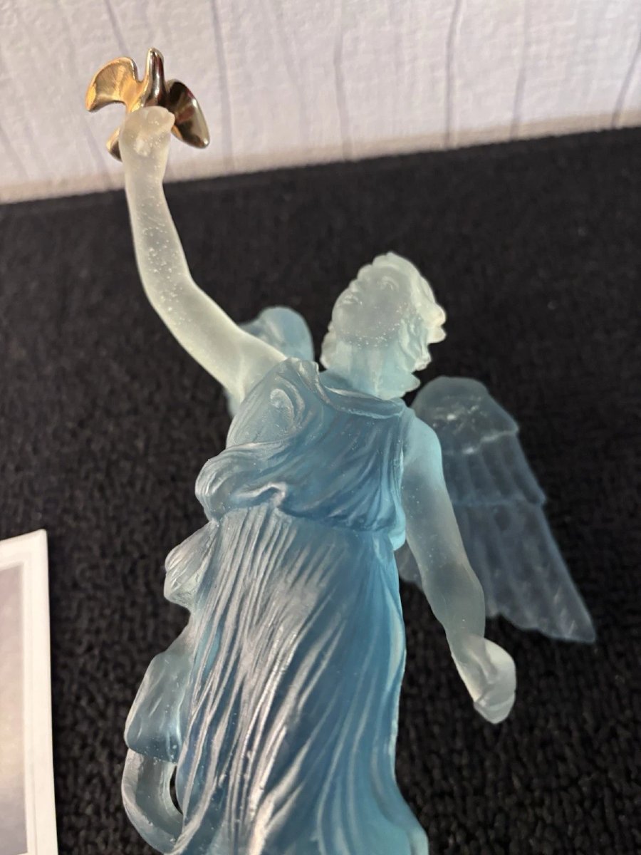 Angel Gabriel And The Bird In Crystal By Daum France-photo-7