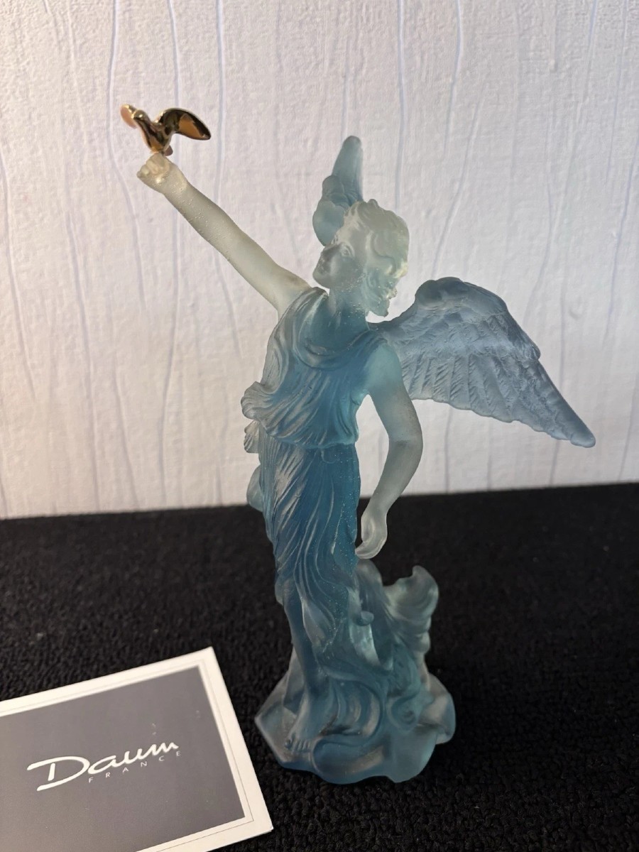 Angel Gabriel And The Bird In Crystal By Daum France