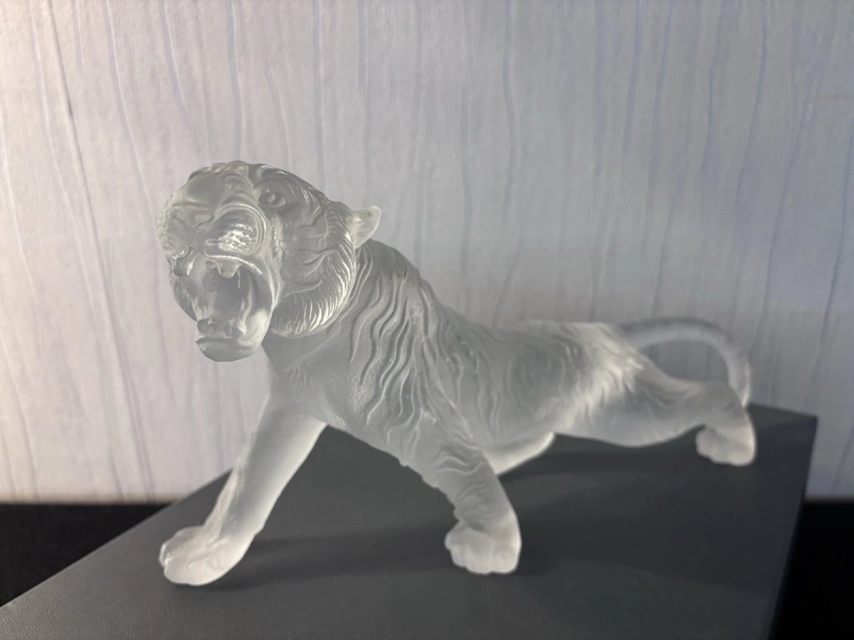 Daum France White Bengal Tiger, Numbered 149/1000-photo-2