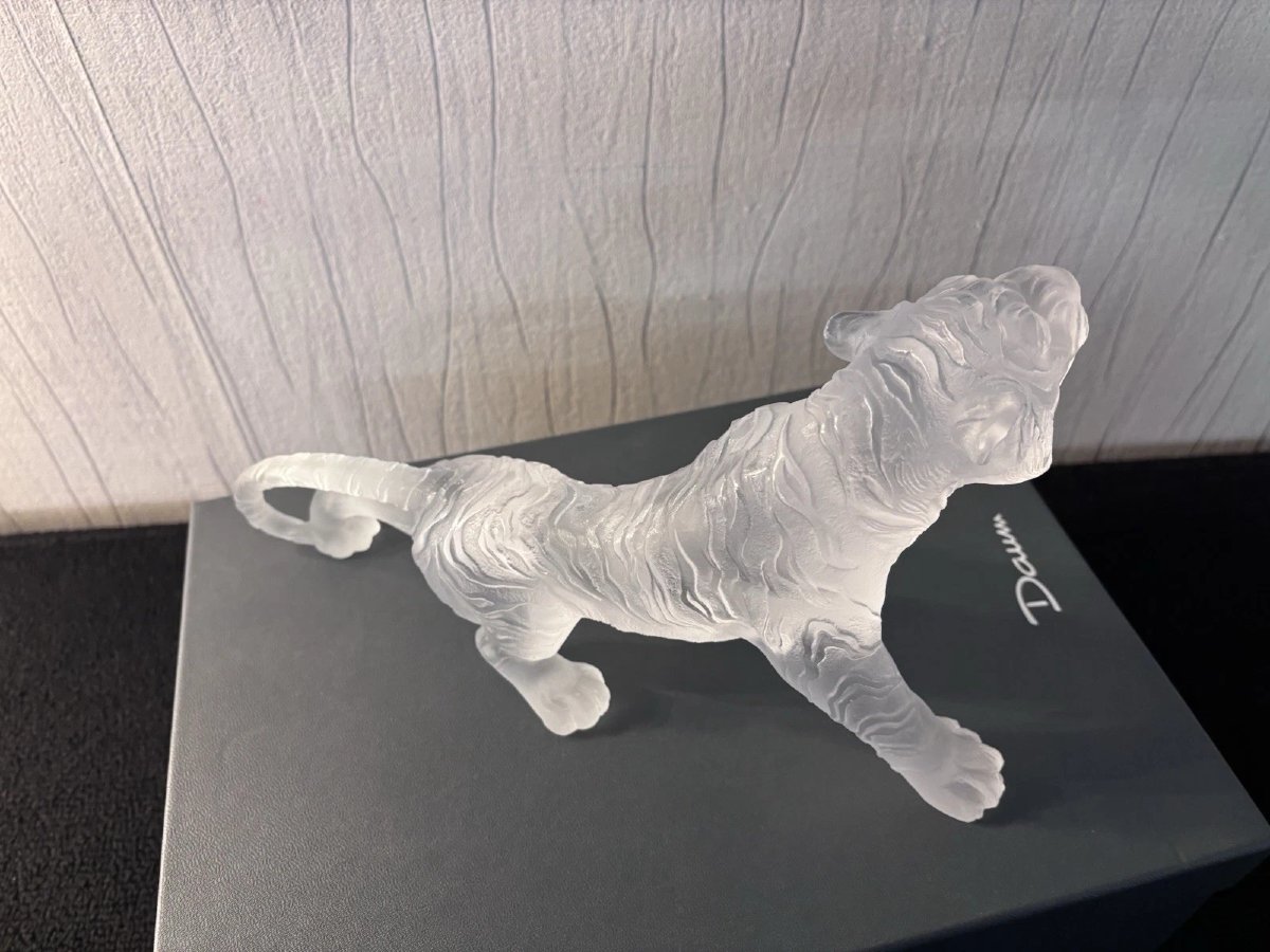 Daum France White Bengal Tiger, Numbered 149/1000-photo-4