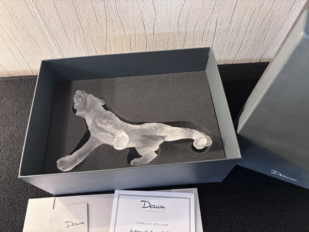 Daum France White Bengal Tiger, Numbered 149/1000-photo-2