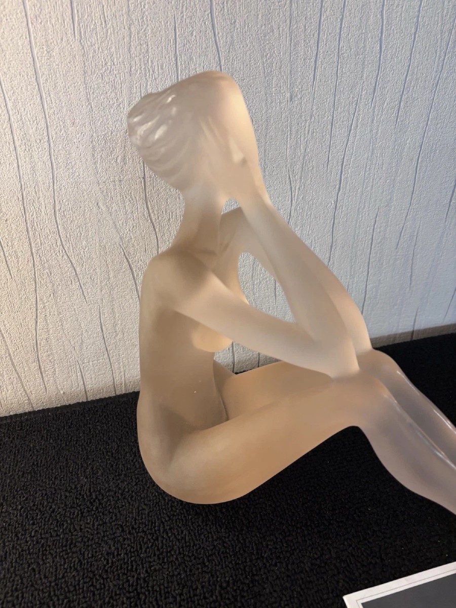 Statue Young Seated Nude Woman Daum France Et Sylvie Mangaud Lasseigne