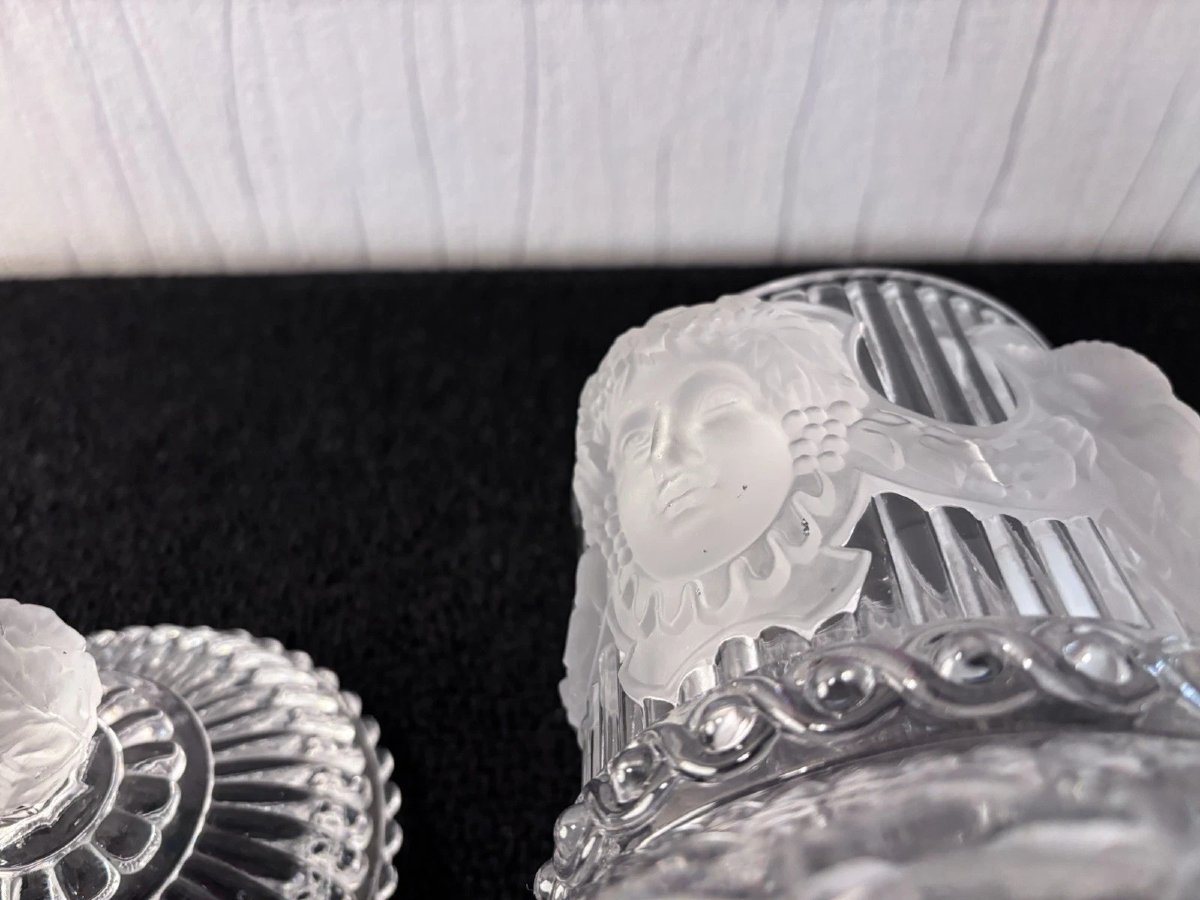 Saint Louis Crystal Cutlery Pot With Ram's Head And Bacchus Head Motif-photo-5