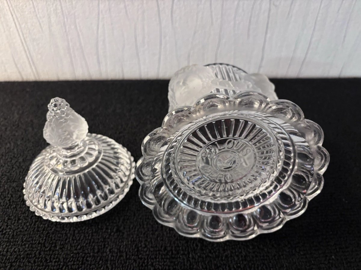 Saint Louis Crystal Cutlery Pot With Ram's Head And Bacchus Head Motif-photo-6