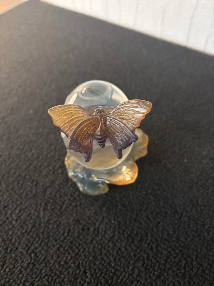 Daum France Crystal Butterfly Clock-photo-2