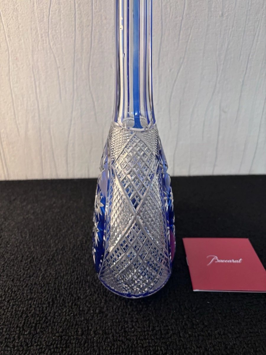 Tsar Blue Wine Decanter In Baccarat Crystal-photo-5