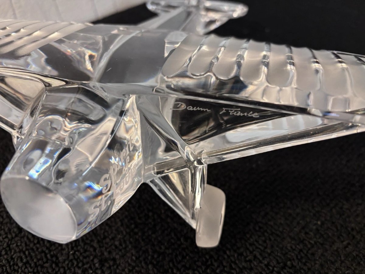 Spirit Of St Louis Crystal Aeroplane Paperweight Daum France-photo-4