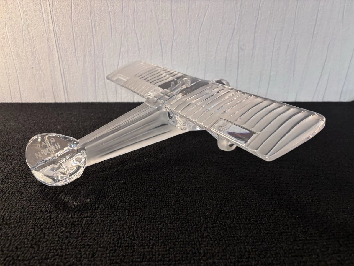 Spirit Of St Louis Crystal Aeroplane Paperweight Daum France-photo-1