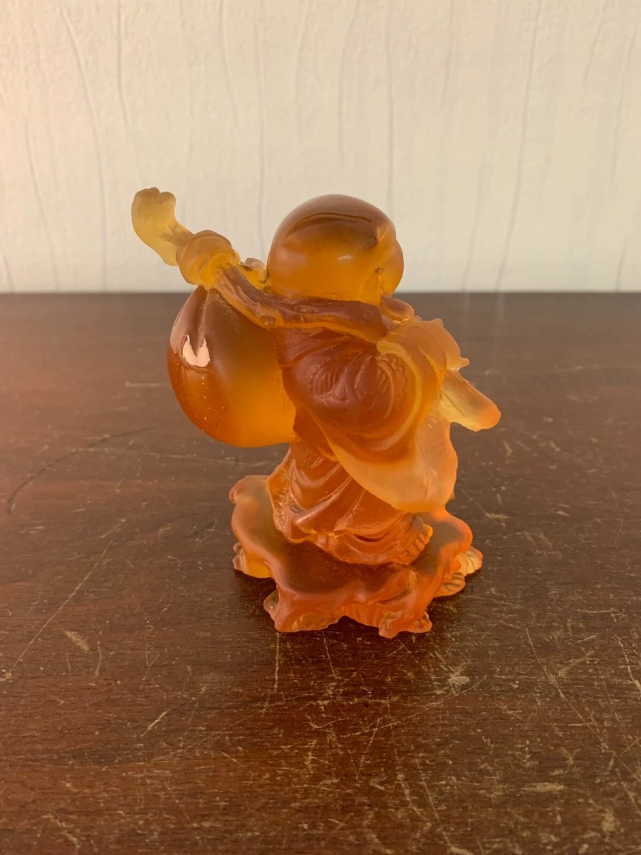 Bouddha ambre en cristal DAUM France-photo-2