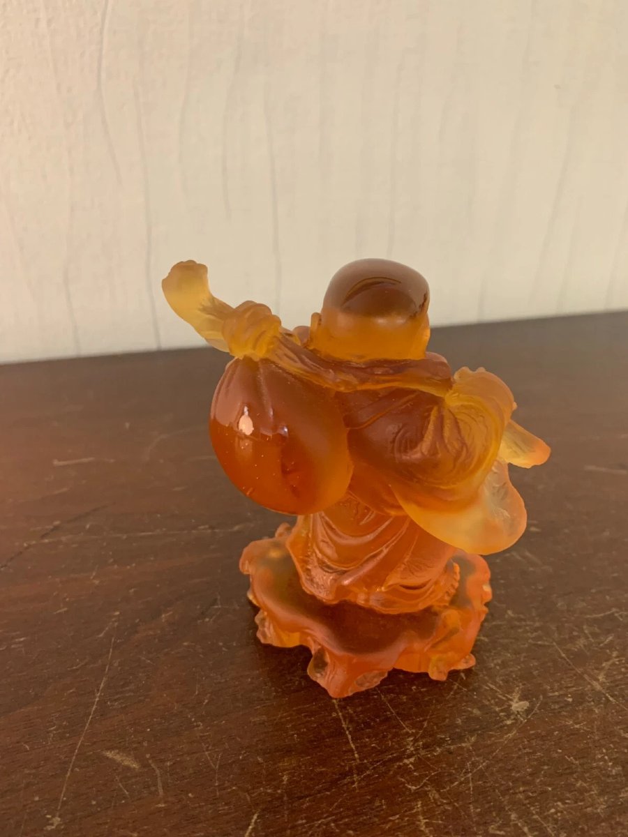 Bouddha ambre en cristal DAUM France-photo-3