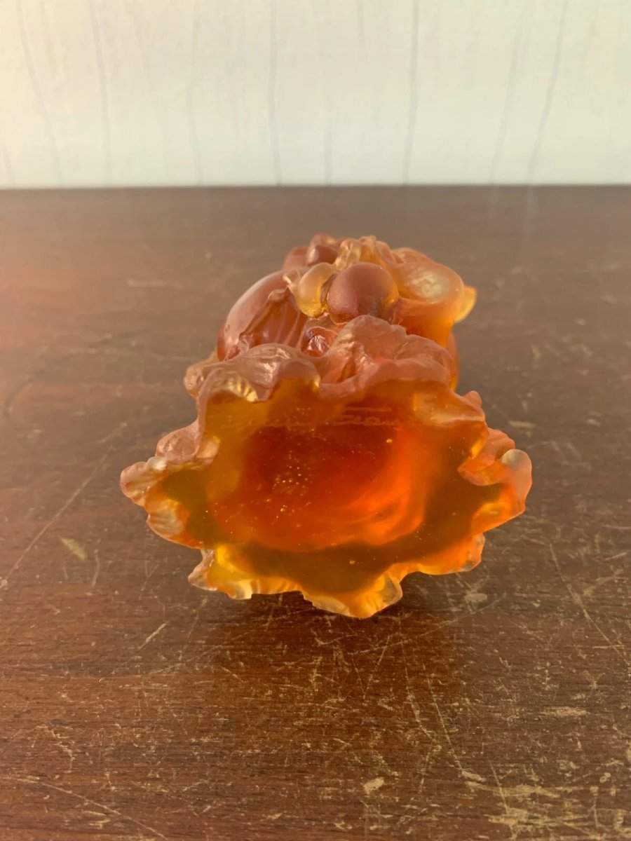 Bouddha ambre en cristal DAUM France-photo-6