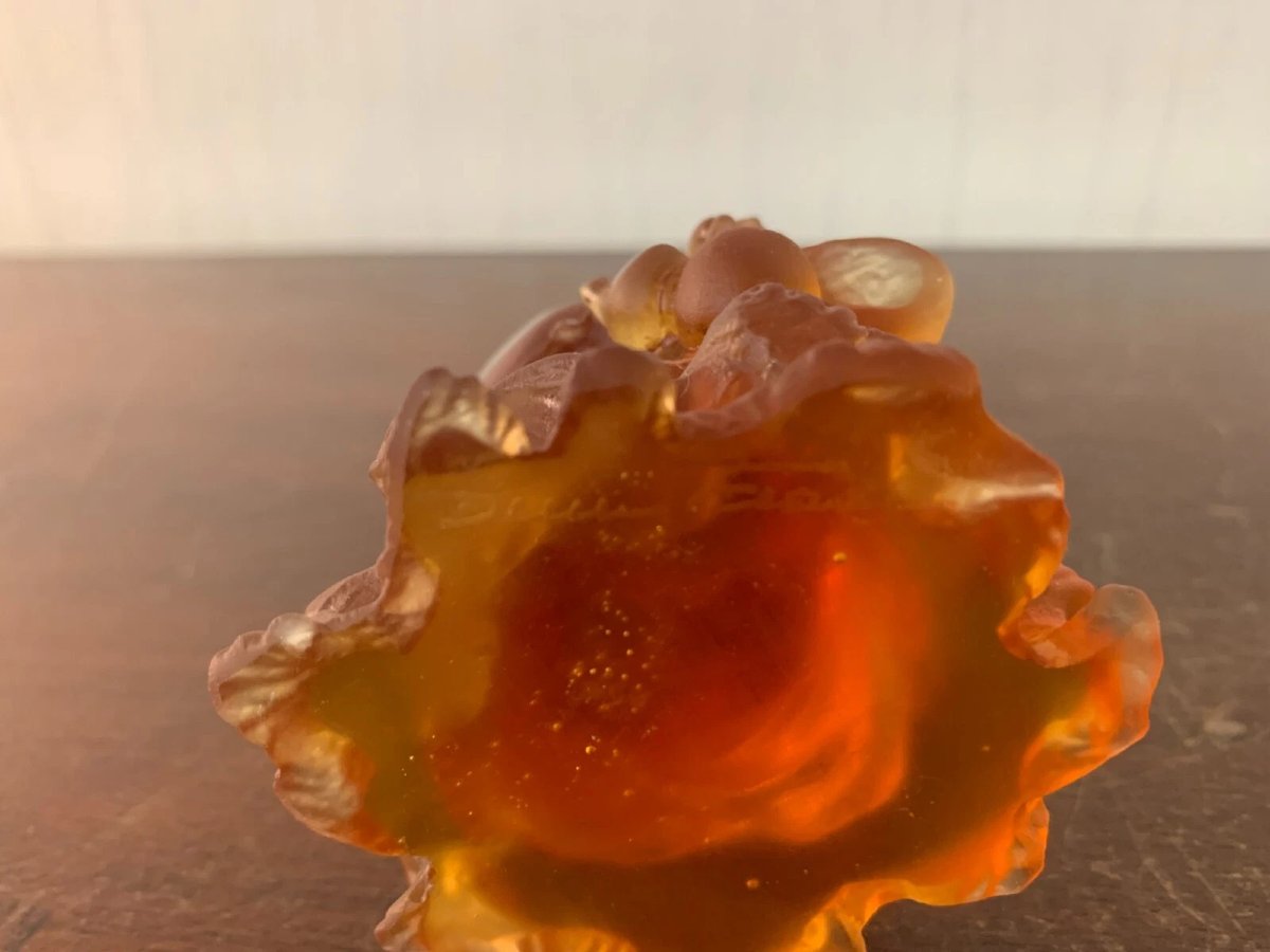Bouddha ambre en cristal DAUM France-photo-7