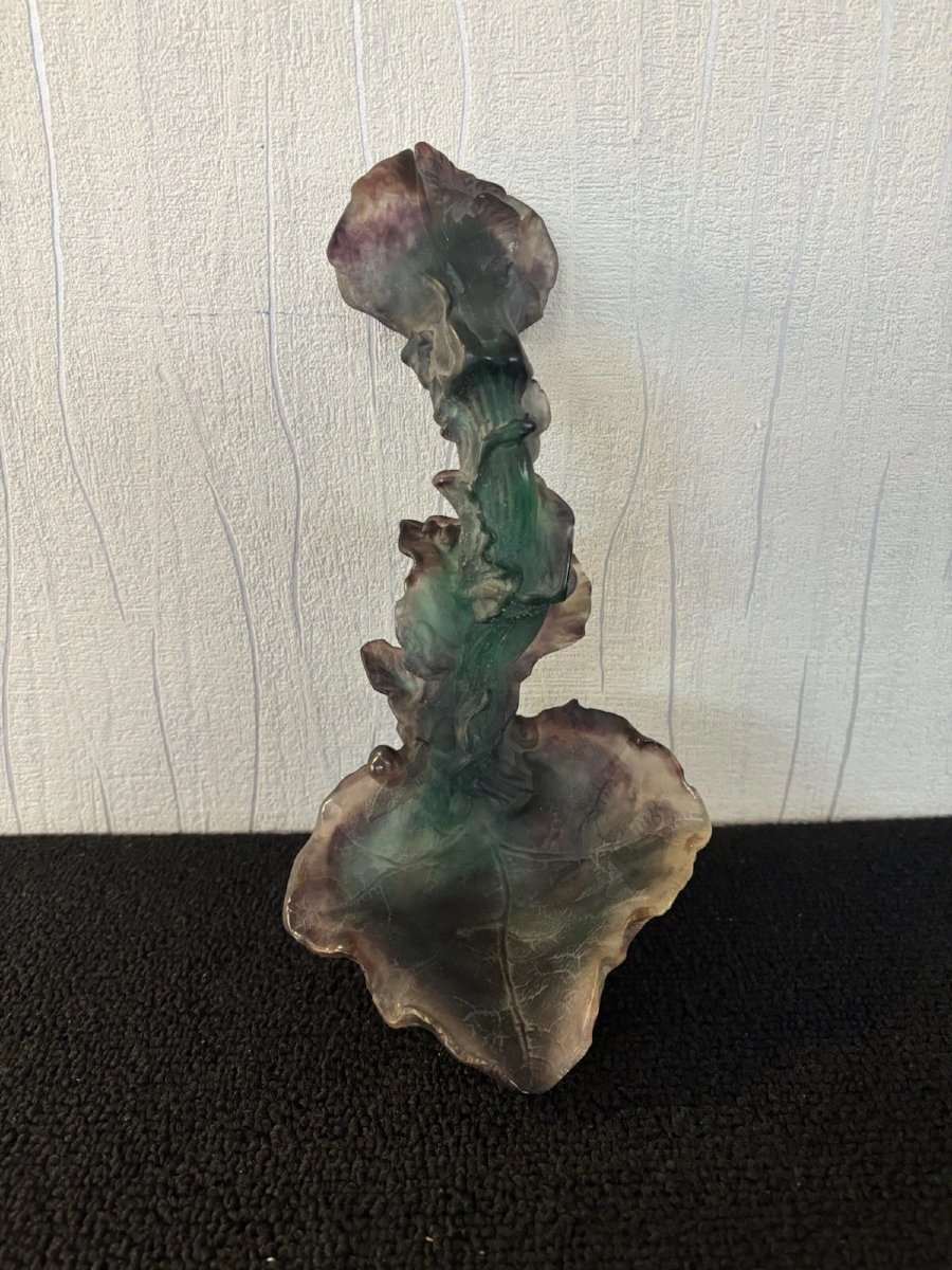 Leaf Sculpture In Daum France Crystal-photo-2