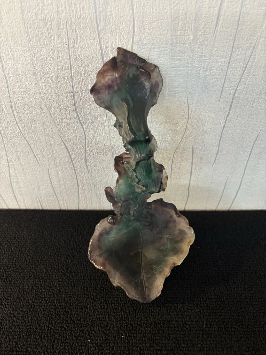 Leaf Sculpture In Daum France Crystal-photo-3