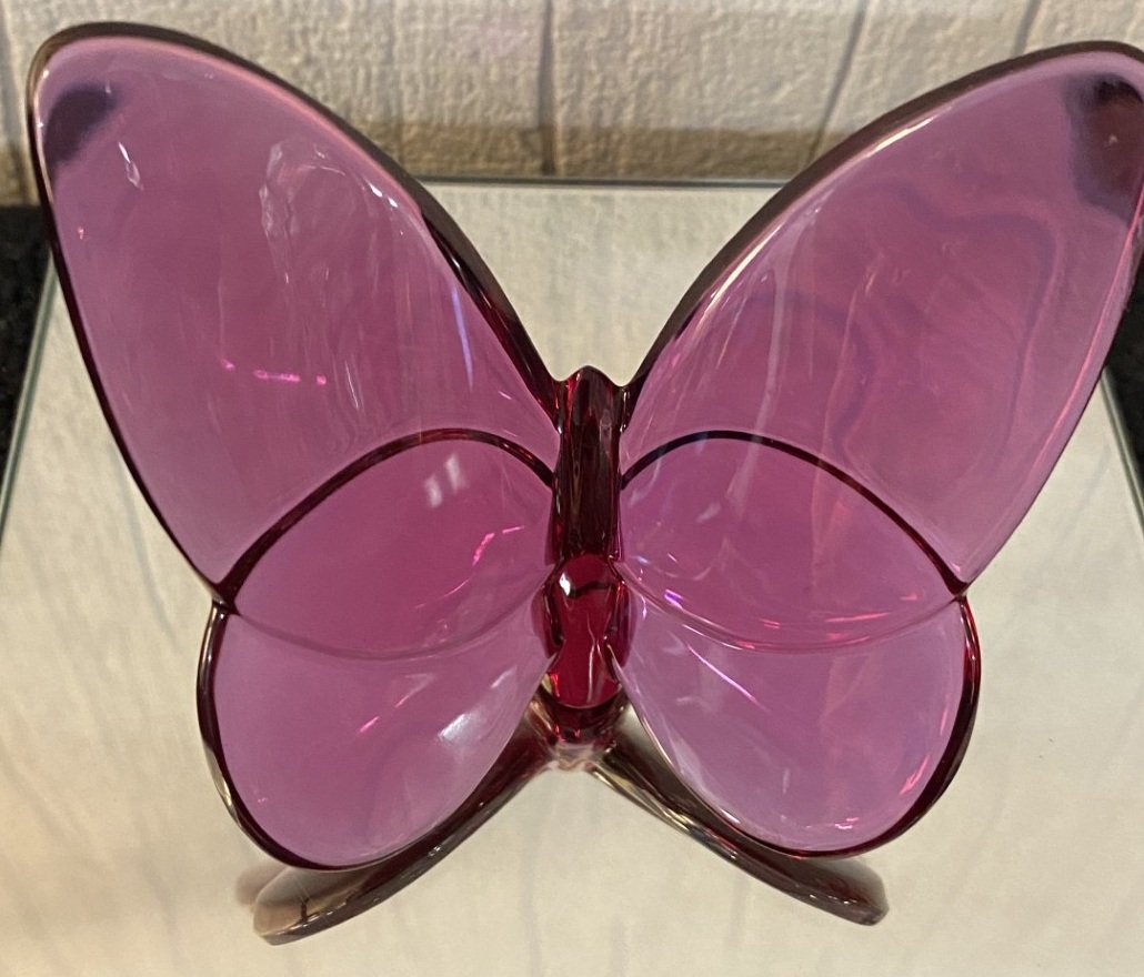 Light Or Colored Butterfly In Baccarat Crystal-photo-2