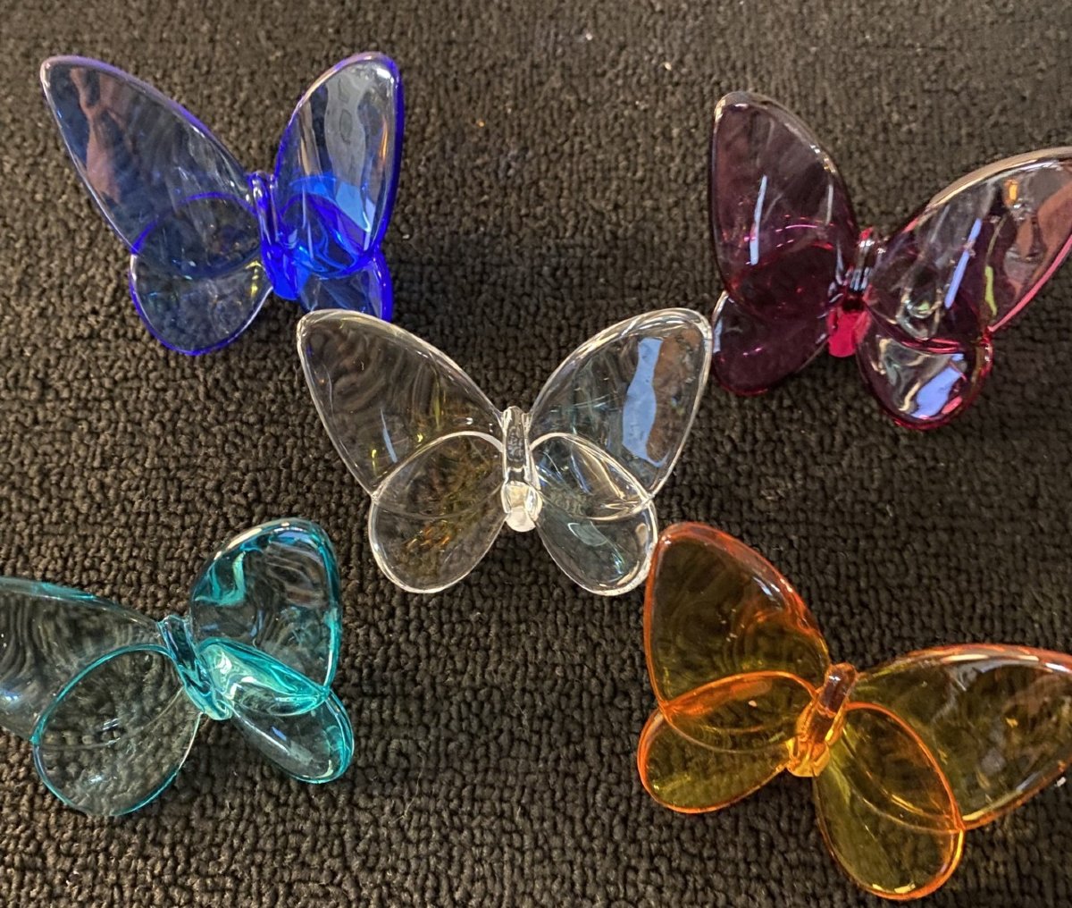 Light Or Colored Butterfly In Baccarat Crystal