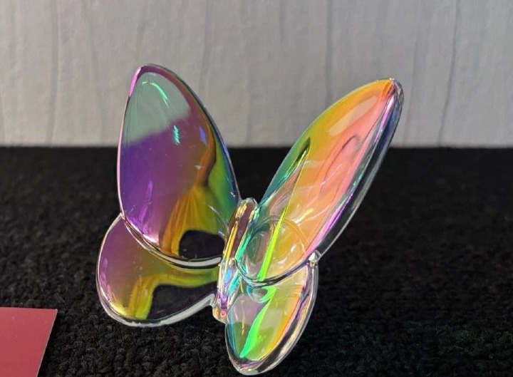 Light Iridescent Butterfly Made Of Baccarat Crystal