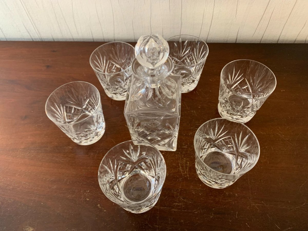 Whiskey   Decanter And 6 Glasses-photo-2