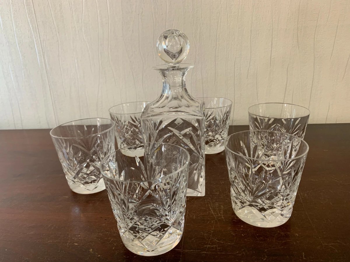 Whiskey   Decanter And 6 Glasses-photo-3