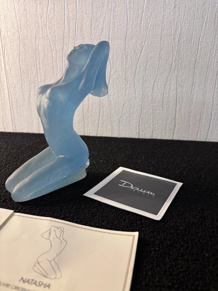 "natacha" Crystal Sculpture By Daum France, Numbered 00168-photo-2