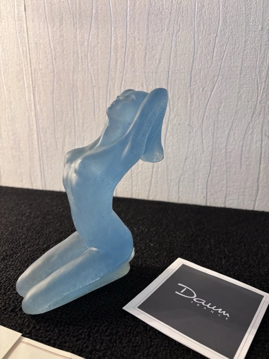"natacha" Crystal Sculpture By Daum France, Numbered 00168-photo-3
