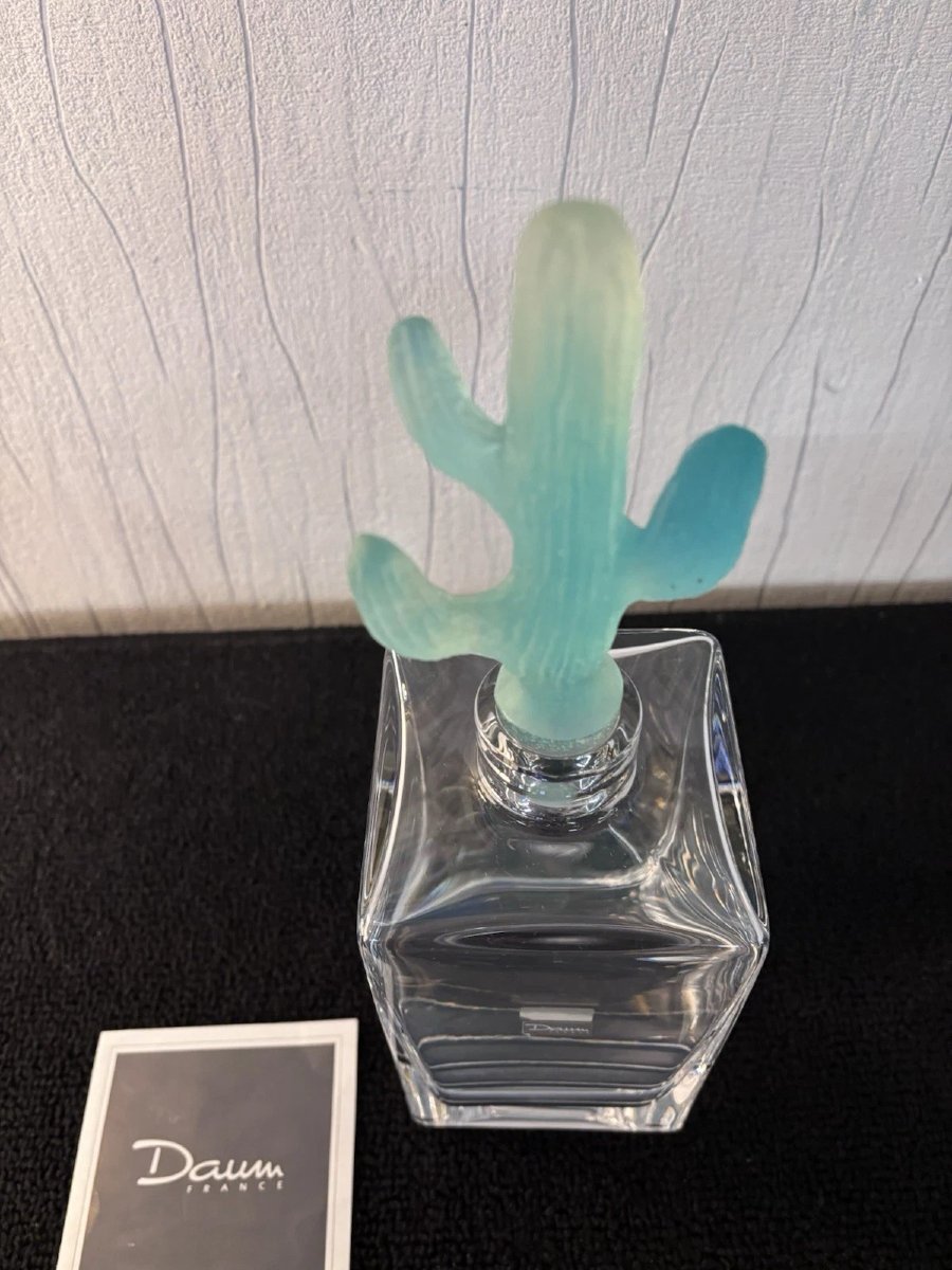 Hilton And Mcconnico Cactus Crystal Whiskey Decanter By Daum France -photo-3