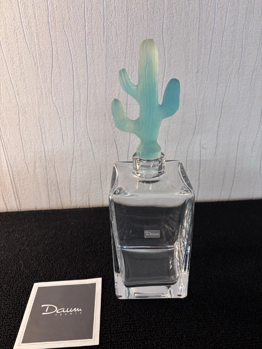 Hilton And Mcconnico Cactus Crystal Whiskey Decanter By Daum France -photo-8