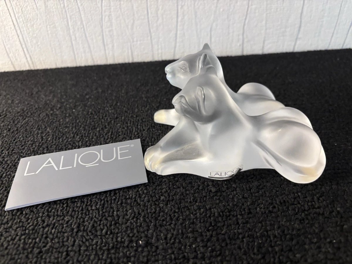 Bamara-style Lion Cubs In Lalique Crystal-photo-4