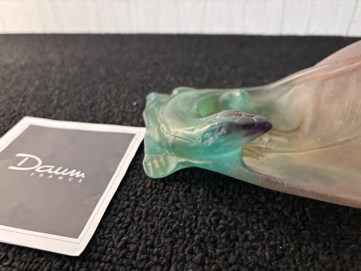 Daum France Crystal Lizard And Butterfly Trash Bowl-photo-6
