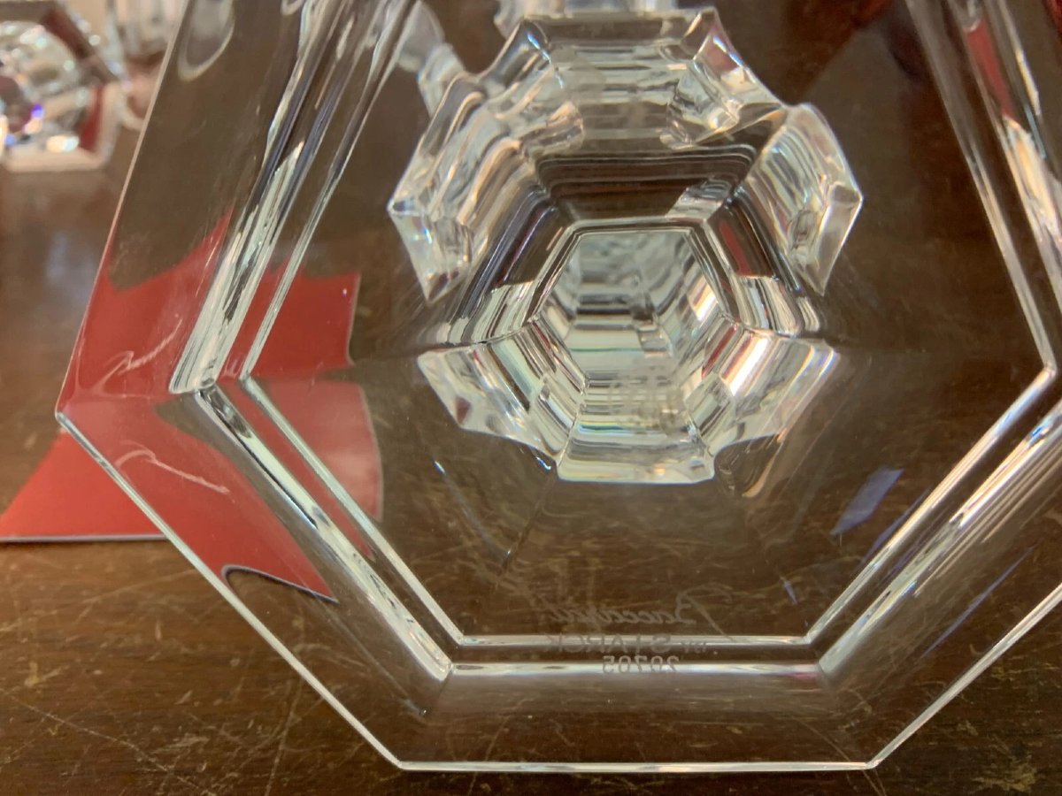 Red "our Fire" Baccarat Crystal Candleholder-photo-5