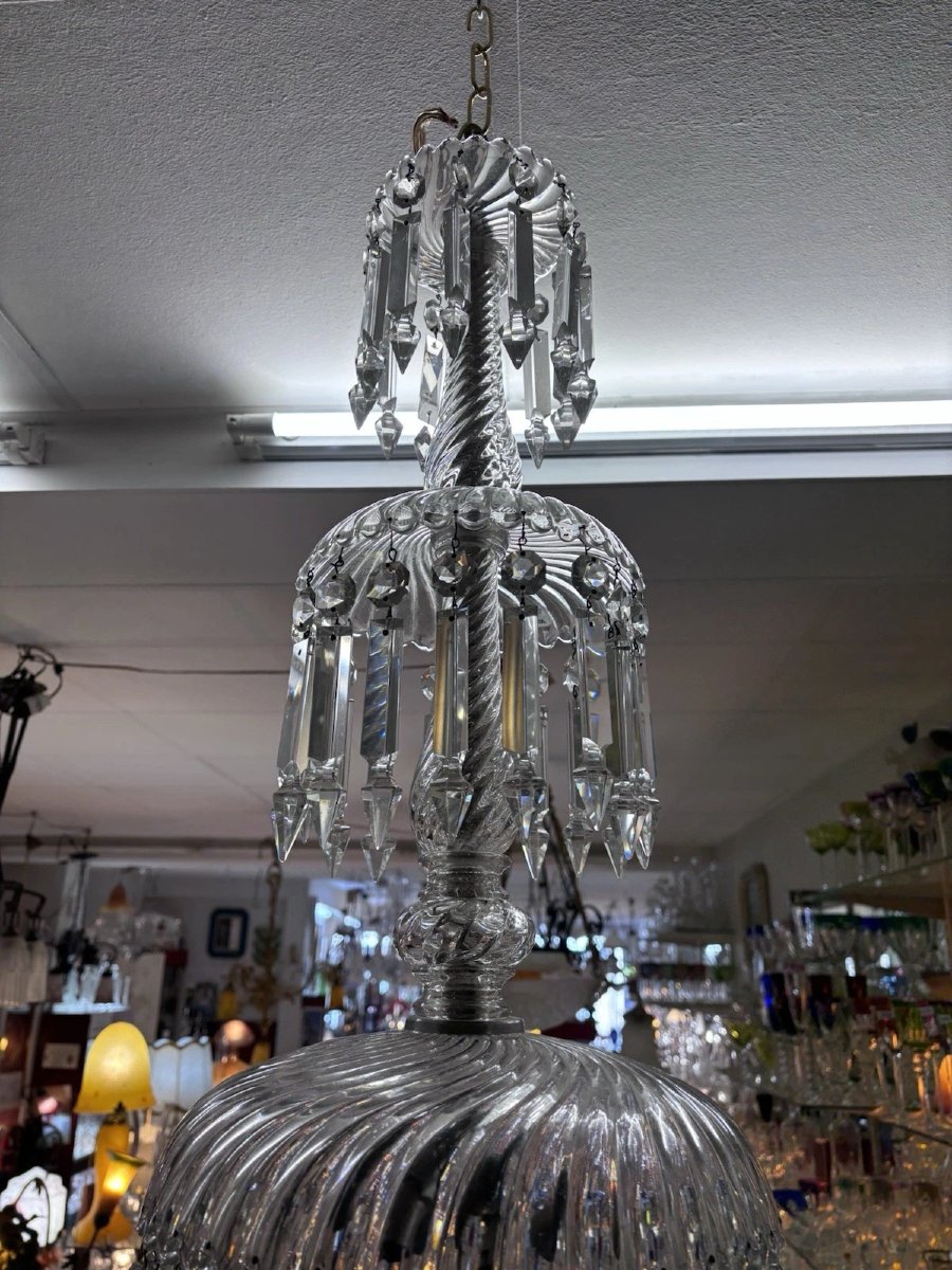 Lustre 3 niveaux attribué cristal de Baccarat-photo-3