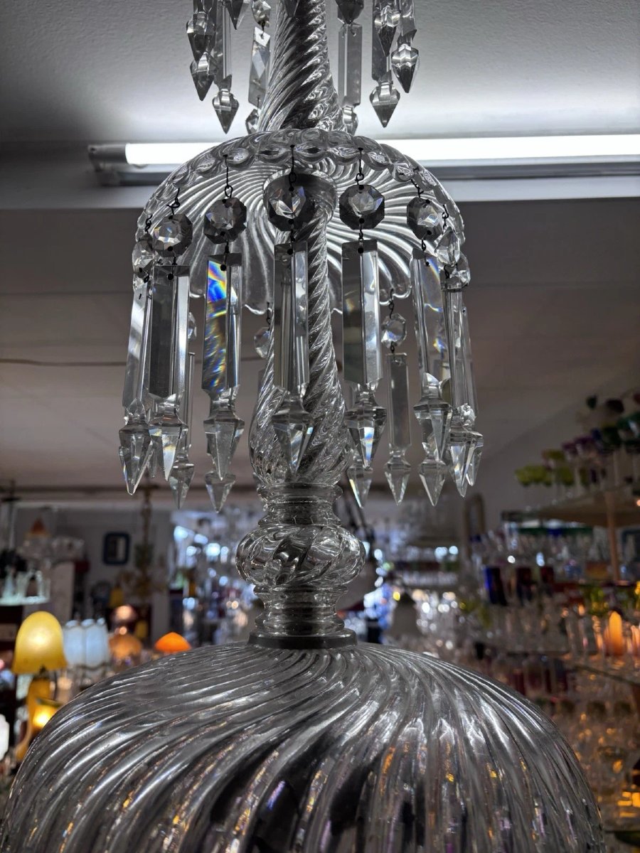 Lustre 3 niveaux attribué cristal de Baccarat-photo-1